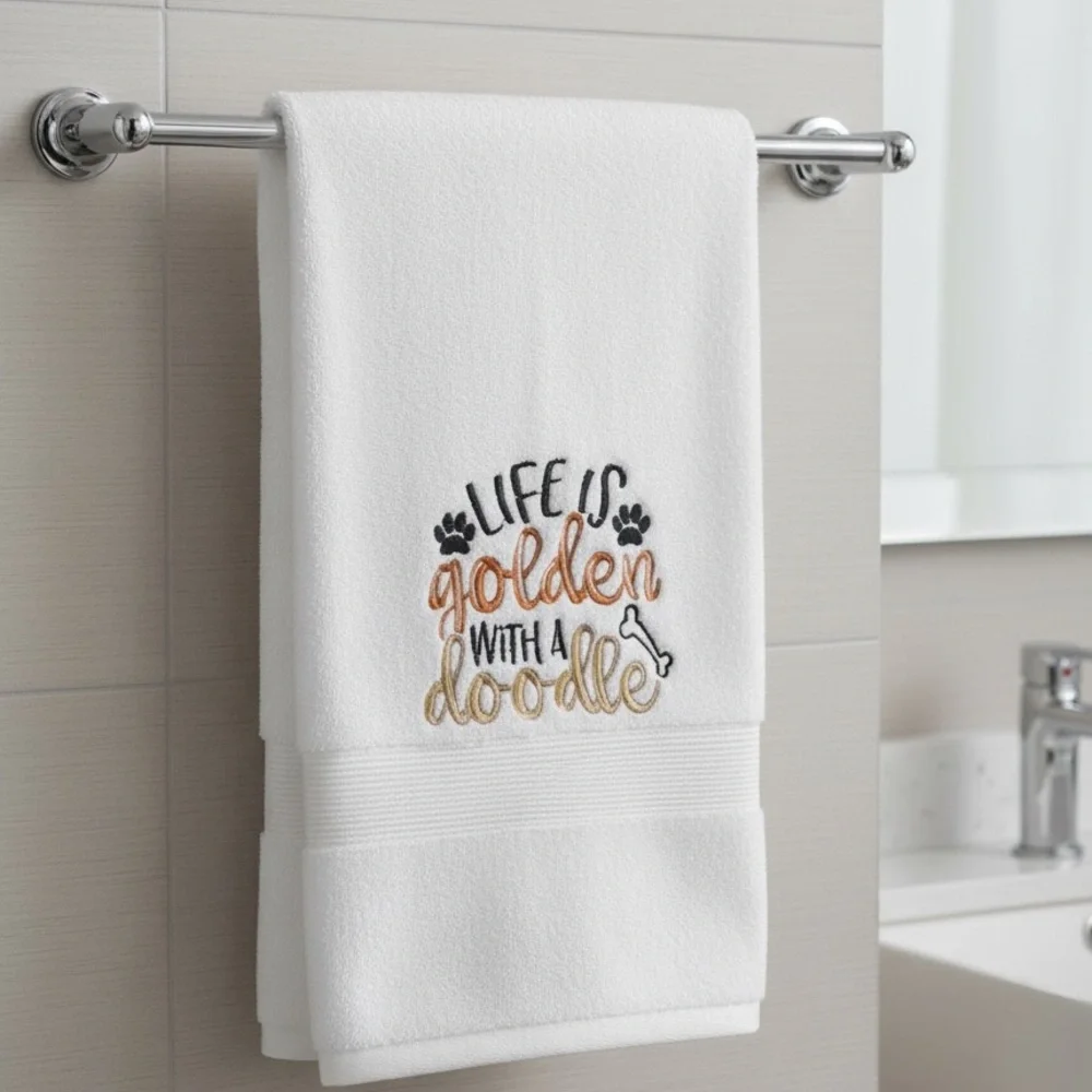 Hand Personalized Embroidered Pet Hand Towel with your Pet’s name. Dog cat fish